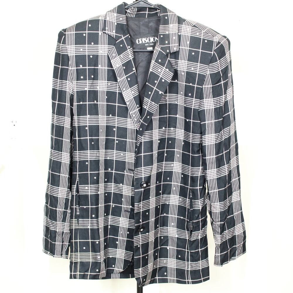 Vintage 80s Criscione X Cache Jacket Blazer with Rhinestones Size Petite S